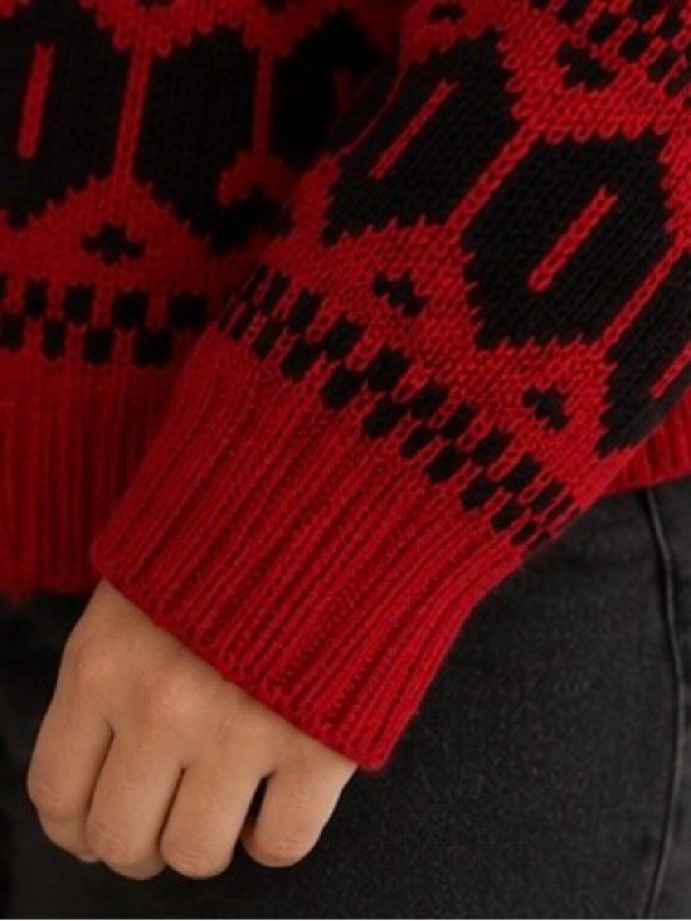 Lauren Ralph Lauren XL Red Black Fair Isle Sweater Wool Blend Holiday Nordic Pul - Picture 4 of 8